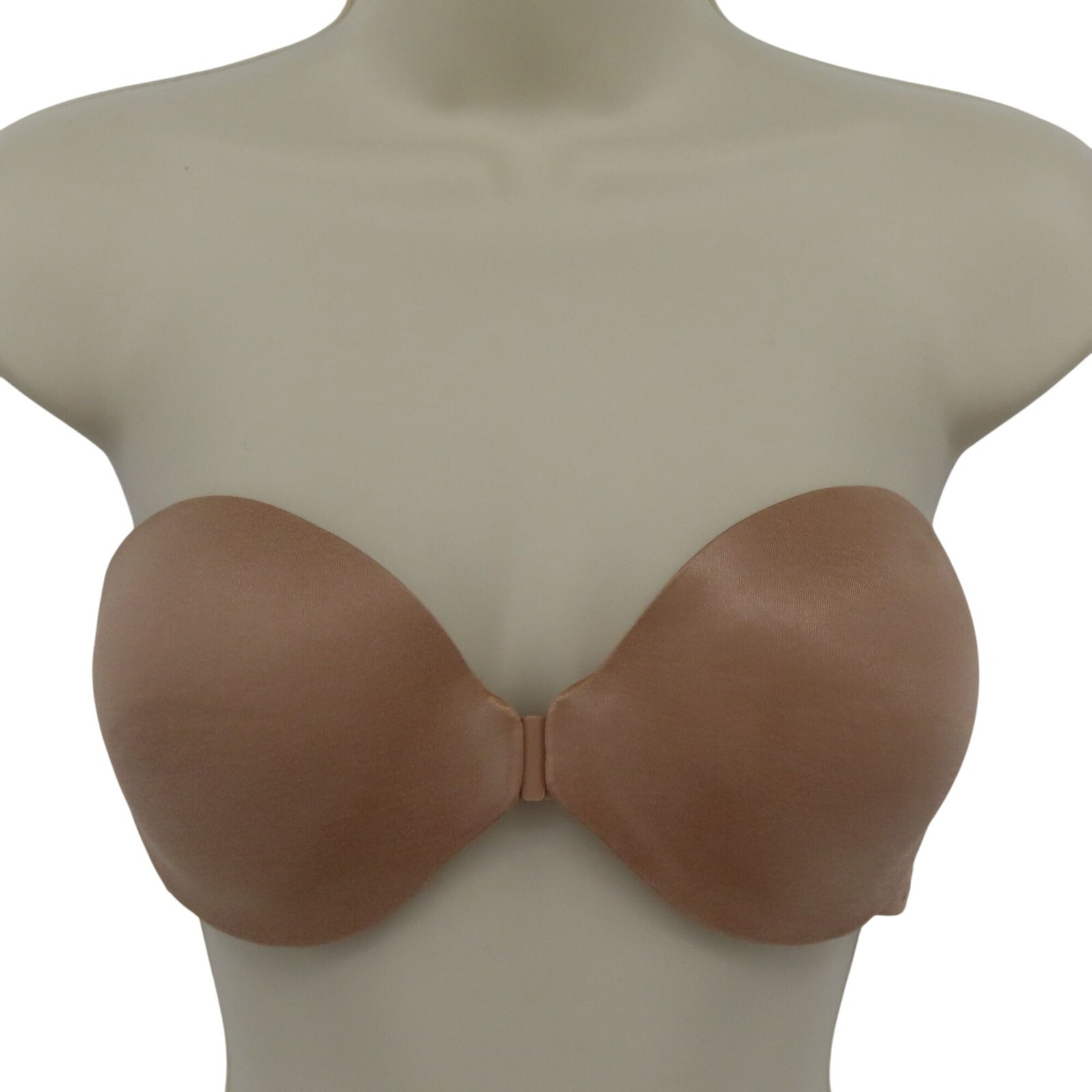Victorias Secret 36C Bra Strapless Underwire Padded Solid Beige Front Closure