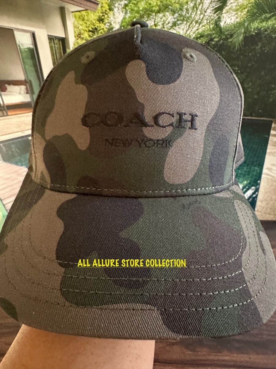 Nwt Coach Embroidered Baseball Hat With Camo Print M/L | eBay