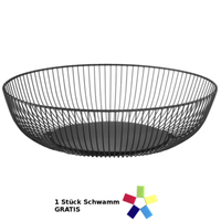 FrüChtekorb Obstkorb Metallobstkorb Korb Dekokorb Schwarz Obstschale 28Cm