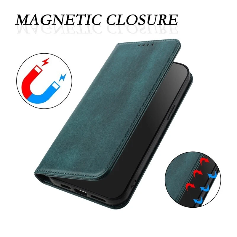Genuine Leather Wallet Case Magnetic Flip Cover for OnePlus 8T/9/10 Pro/11/12/13 - Image 4 of 4