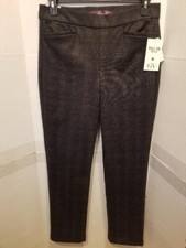 Gloria Vanderbilt PullOn Straight Leg Black Ponte Knit Trouser Pants Size 10 NWT
