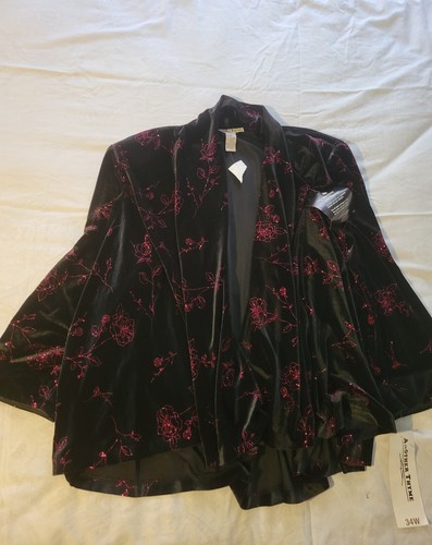 Black Party Sleeveless Dress with Open Front Jacket NWT size 34W Another Thyme - Picture 12 of 16