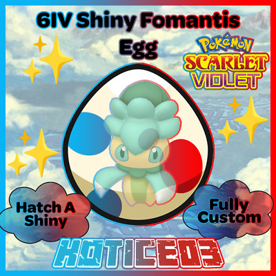 Fomantis   SHINY 6IV EGG   Pokemon Scarlet & Violet   TEAL MASK DLC  