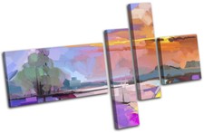 Oil Painting Tree Abstract Landscapes MULTI CANVAS WALL ART Picture Print