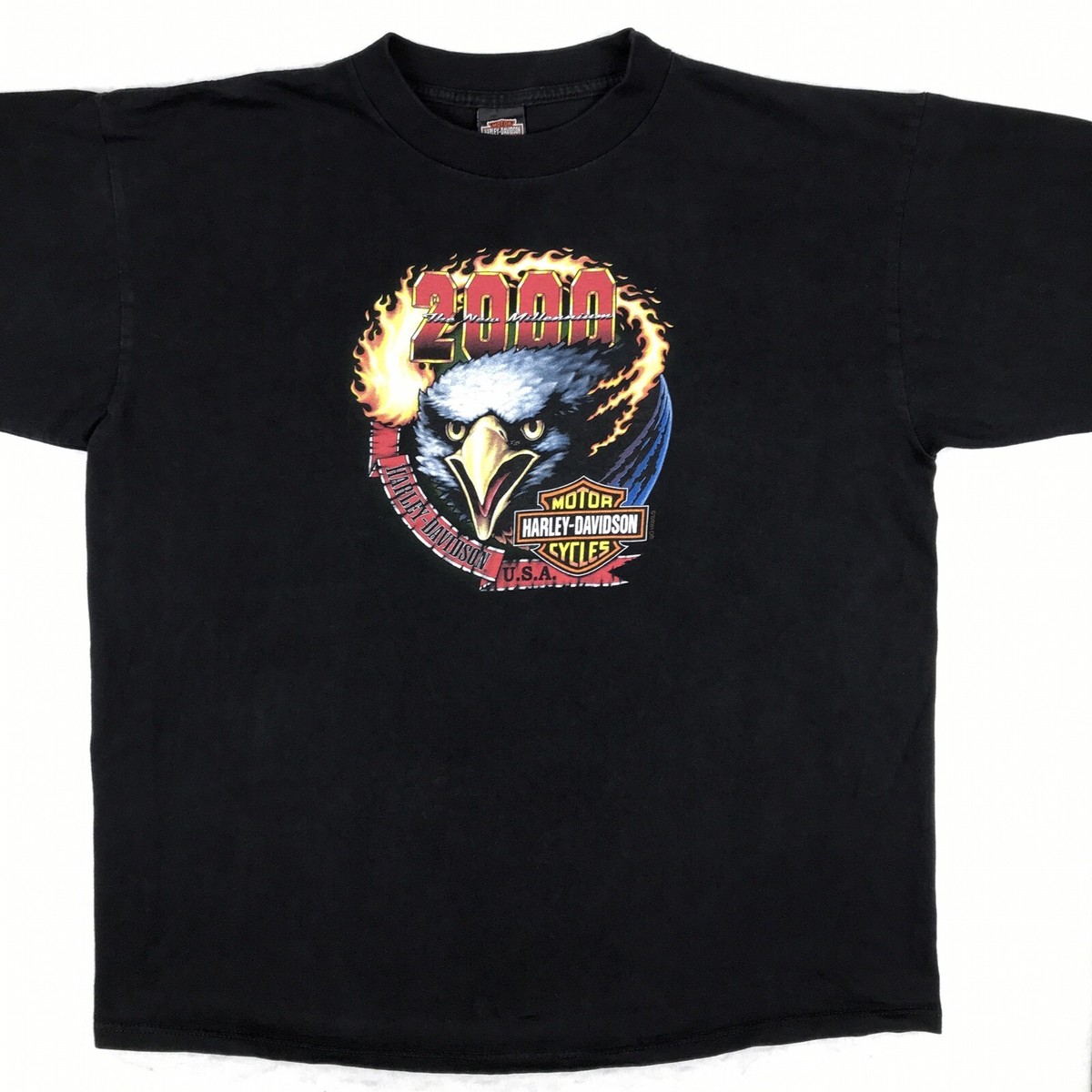 【古着】HARLEY-DAVIDSON EAGLE 90s Tシャツ XL 古着 90s USA製 HARLEY DAVIDSON オオカミ ウルフ グラフィック