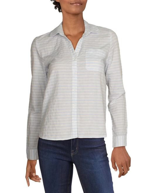 ❤︎ MAVI JEANS women shirt collared 120902-20858 blue striped cotton