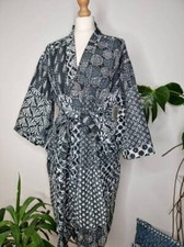 Patchwork handmade kantha jacket Japanese kimono style Floral kantha robe winter