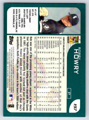 2001 Topps - #197 Bobby Howry - Picture 2 of 2