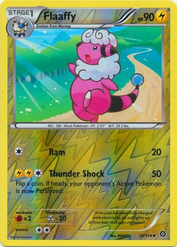 Flaaffy 39/114 Reverse Holo Steam Siege Pokemon Card NM