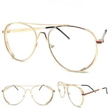 Mens or Women Classic Vintage Retro Style Clear Lens EYE GLASSES Rose Gold Frame