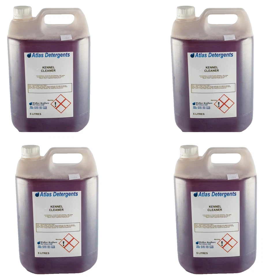 ATLAS DETERGENTS 4 x 5 Litre Pet Dog Kennel Disinfectant Deodoriser Cleaner Anti Septic Scented