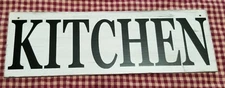Kitchen Rustic Distressed Farmhouse Shabby Country Wood Sign White & Black
