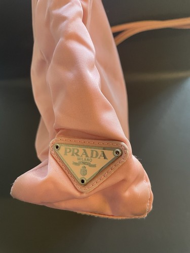 Auténtico bolso de mano de nailon rosa claro PRADA raro vintage - Imagen 9 de 24