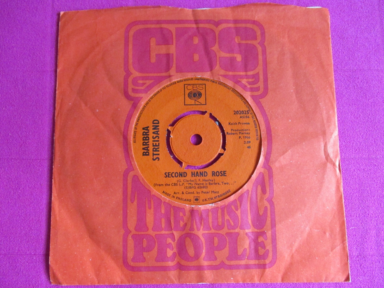 Barbra Streisand "Second hand Rose" UK 7" 1966 eBay