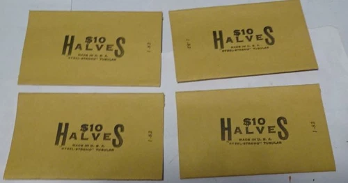 * RARE - LOT of FOUR (4)- STEEL-STRONG Tubular - HALF DOLLAR Paper Coin Wrappers