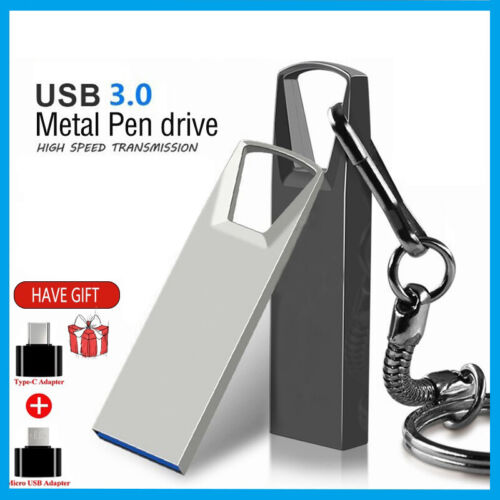 Metal Silver USB Flash 1GB-1TB USB 3.0 Flash Drive Memory Stick Storage Device - Afbeelding 1 van 10