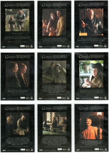 GAME OF THRONES SEASON 4 THE QUOTABLE GAME OF THRONES INSERT SET Q31-Q39 (9) - Picture 2 of 2