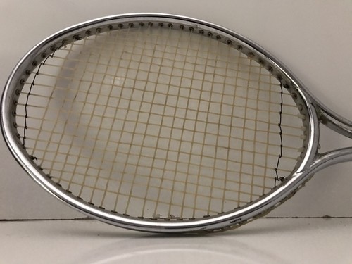 Raqueta de tenis de metal vintage Slazenger Plus 4 5/8 hecha en Inglaterra sin cubierta - Imagen 5 de 6