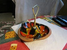 LOVELY=Vintage Retro CAPOTTERY 618 USA Mid Century  Divided Candy/Nut Dish