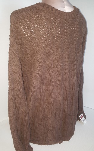 NUEVO CON ETIQUETAS WOOLRICH Para Hombres Pullover Cuello Redondo Suéter Talla Grande Marrón Mezcla de Algodón - Imagen 1 de 8