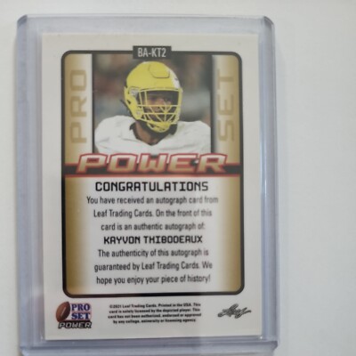 2021 Leaf Pro Set Power - Base Autographs #BA-KT2 Kayvon Thibodeaux (AU, RC)