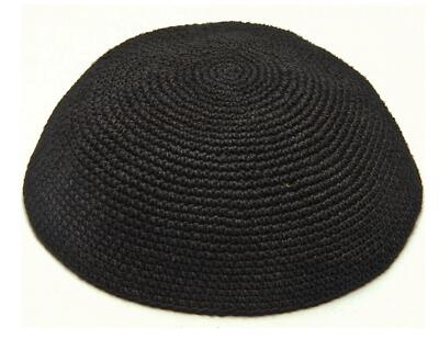 Klassische schwarze jüdische Kuppel Kuppel Yarmulke gestrickte Yamaka Kippa Knoll Mütze Kappe
