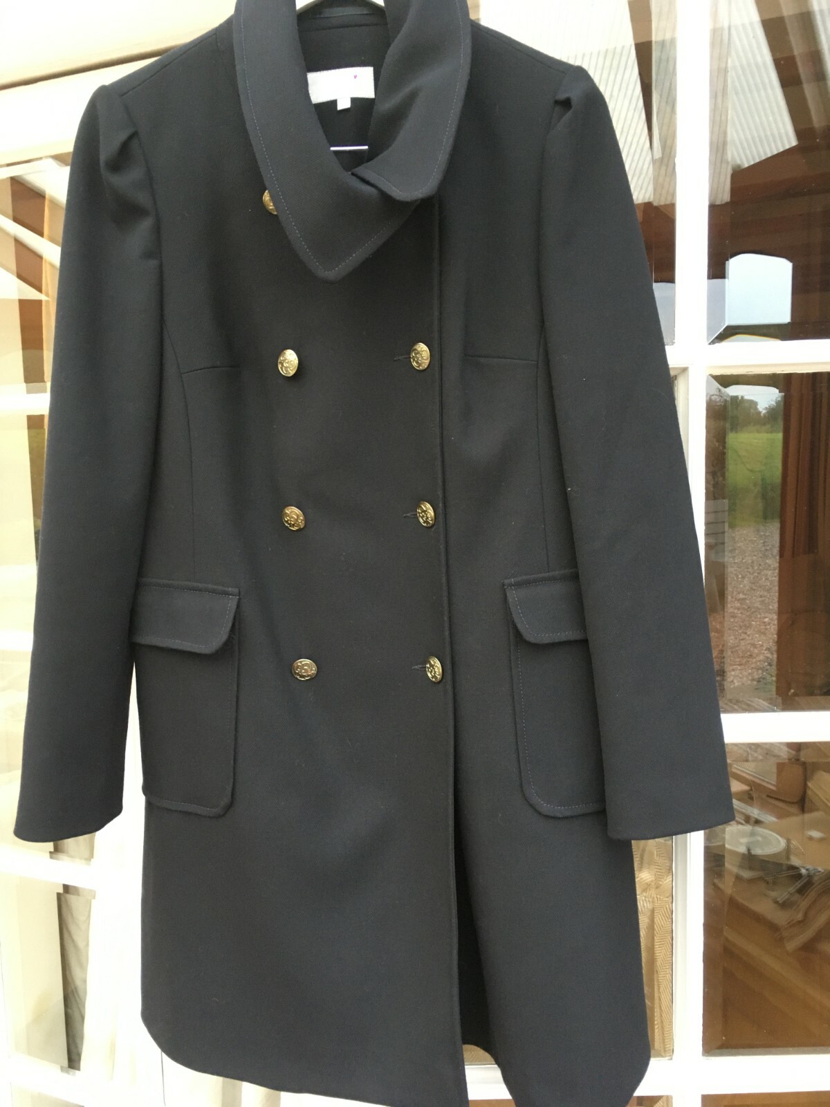 CLASSIC  WOMEN'S M&S PER UNA NAVY COAT 10 WORN ONCE  rrp£79.00