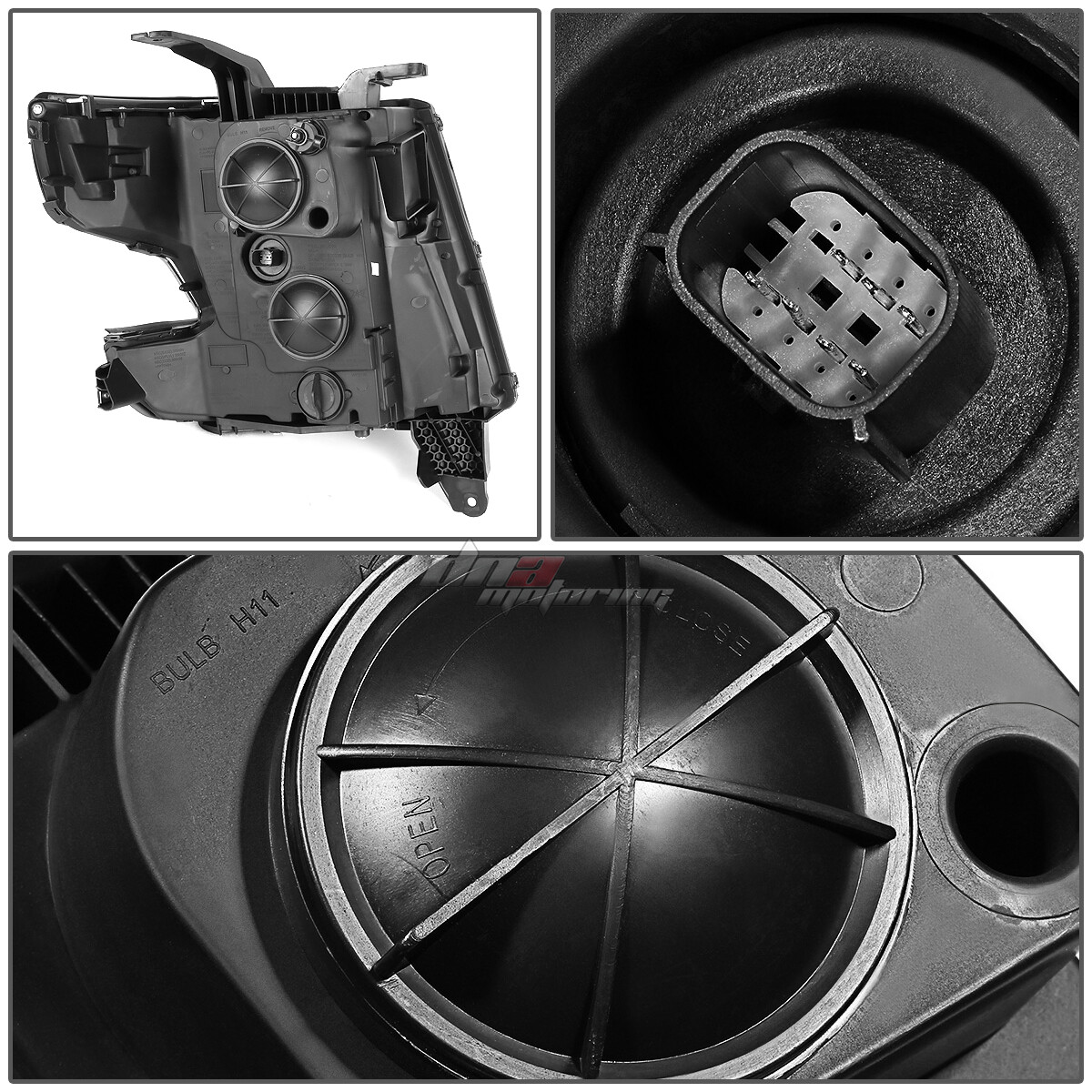 Speed Daddy Black Projector Headlights + 6000K HID LED Kit For 2015-2017 Chevy Tahoe / Suburban - Clear Side, Amber Reflector - View #4
