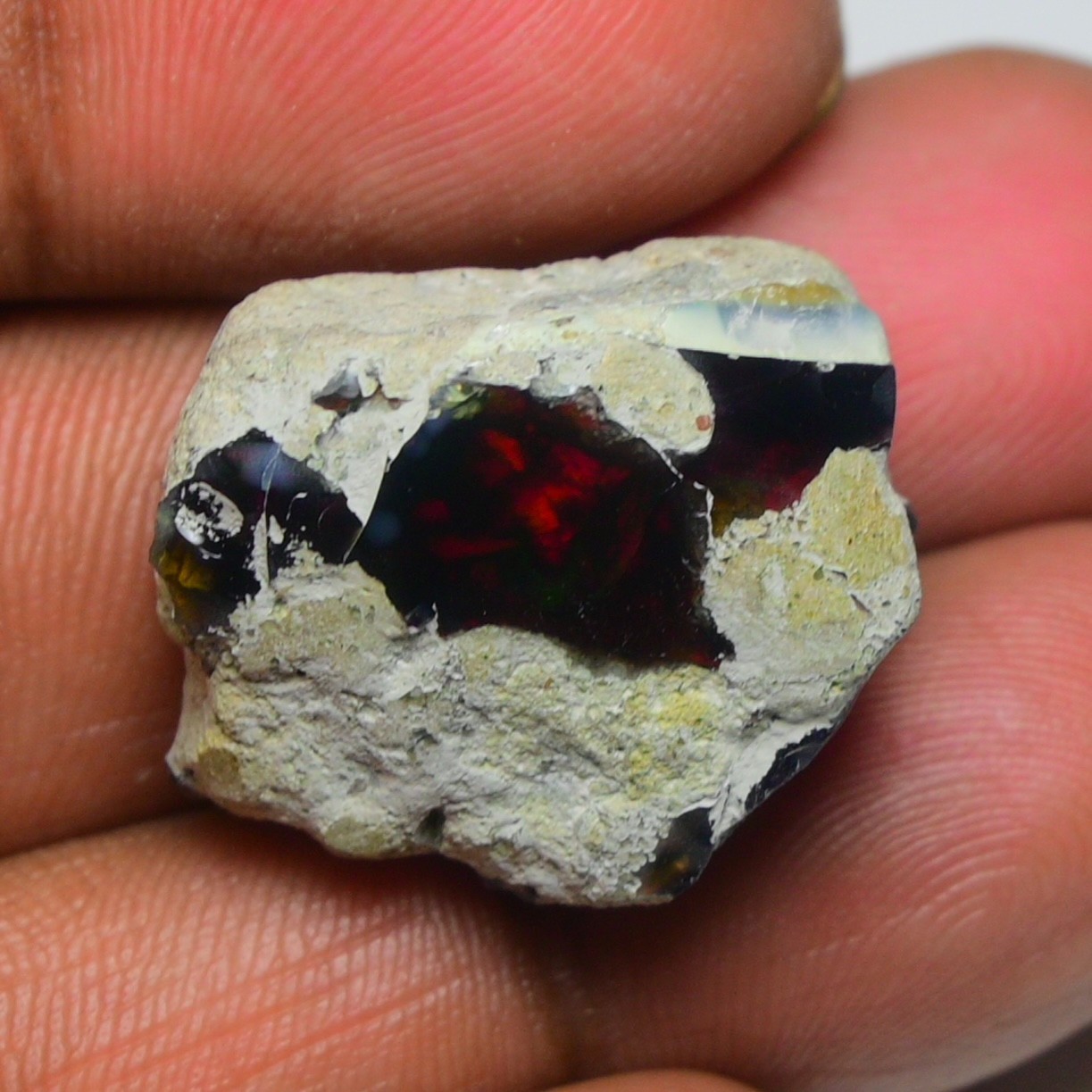 Polished Black Opal Raw 27.25 Cts Natural Ethiopian Opal Rough, Opal Raw Crystal