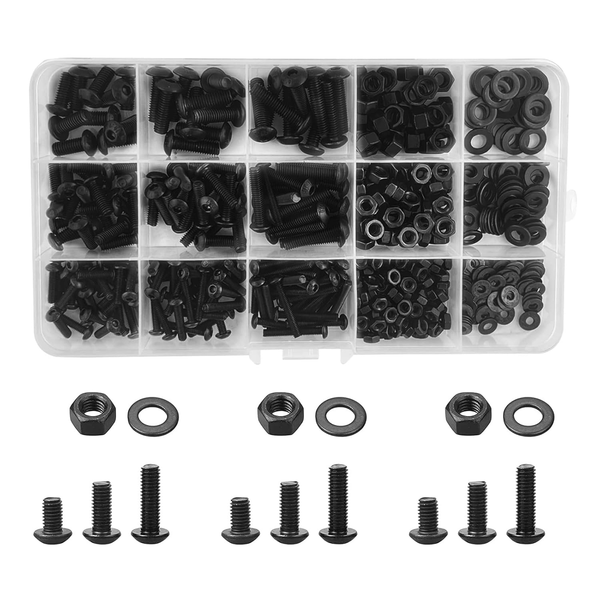 Schrauben Und Muttern Sortiment Set, Schwarze Innensechskant, M3/M4/M5 Gewindema-image