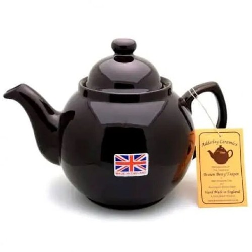 GENUINE BROWN BETTY, Red Clay, Rockingham Glaze, 6 Cup Tea Pot, MADE IN ENGLAND