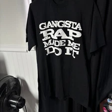 Black and white vintage 90s pro club Lench mob records ice cube Gangsta Rap Made