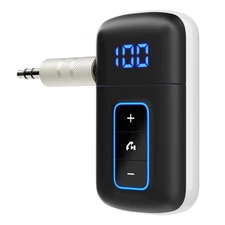 DAMAIKE Bluetooth 5.3 Receiver for Car, [LED Screen] [Noise Cancelling] 3.5mm...