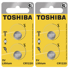 Toshiba CR1220 3V Lithium Coin Cell 4 PCS Child Resistant Blister Package