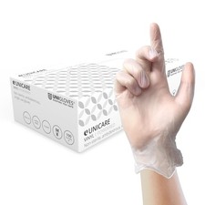 Unicare Gants d'examen en Vinyle Transparent - Gants à Usage Multiple