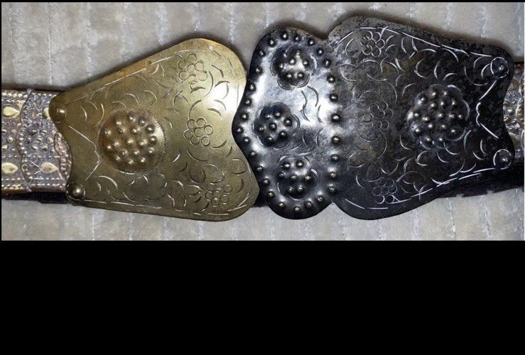 Cinturón ceremonial nupcial turco otomano vintage finales del siglo XIX principios del XX Balcanes