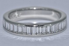 F/VS Baguette Diamond 1 Carat Channel halve eternity  Ring crafted 950 platinum