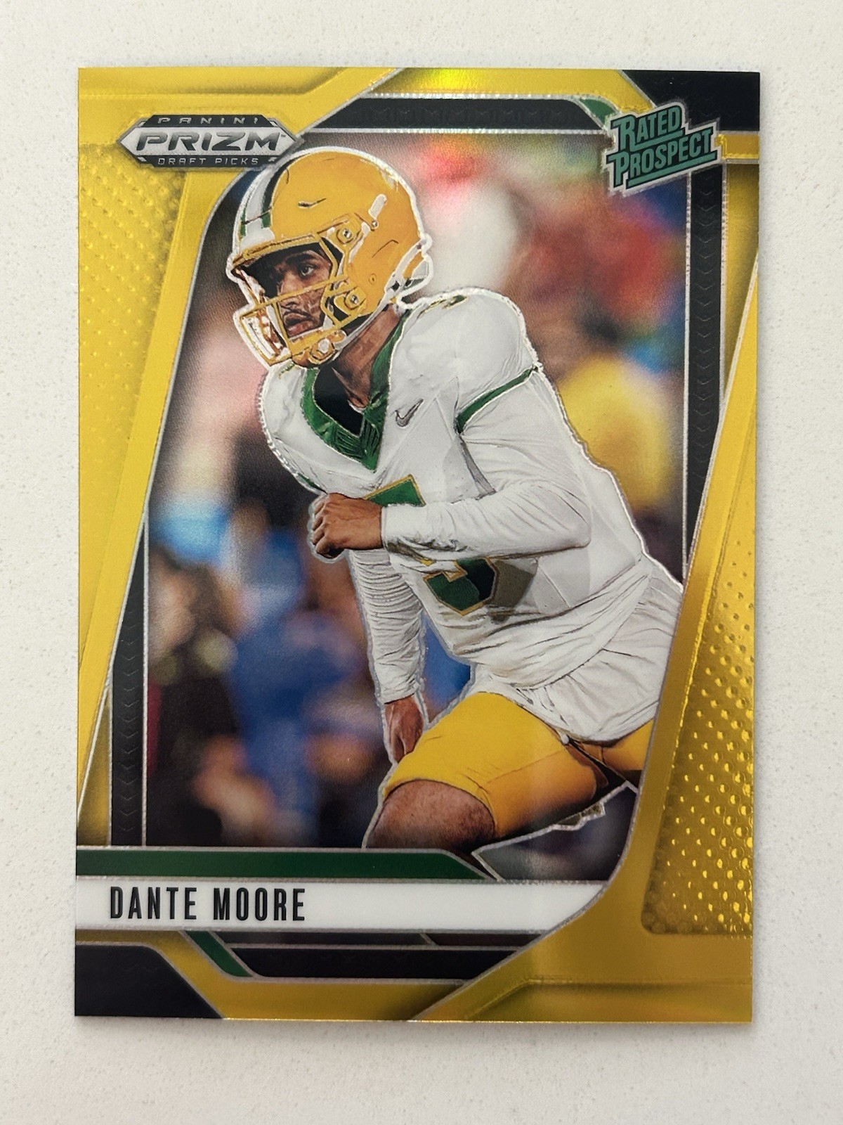 2025 Panini Prizm Draft Picks Dante Moore True Gold /10 Oregon Prospect Ducks