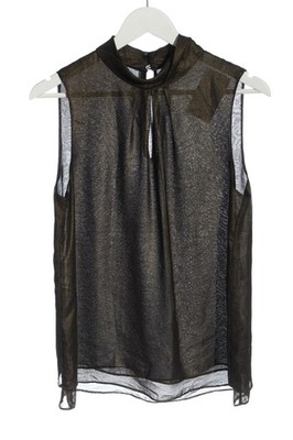 HALLHUBER Transparenz-Bluse Damen Bluse Gr. DE 38 schwarz Casual-Look