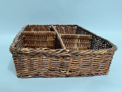 Vintage Wicker Rattan Jewelry Organizer Storage Box - Picture 11 of 16