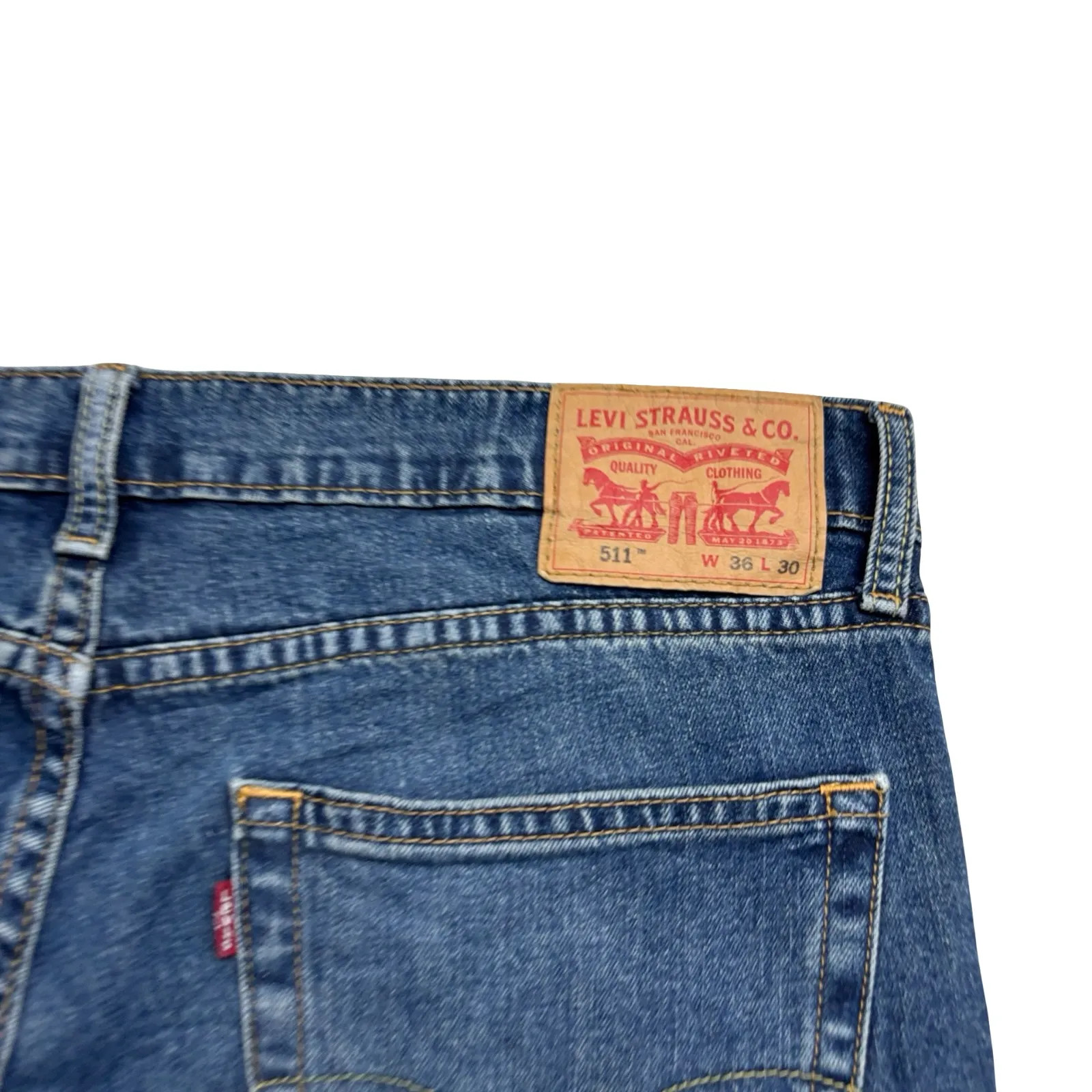 Levis 511 Jeans Mens W36 L30 Blue Denim Regular Straight Stretch image 5