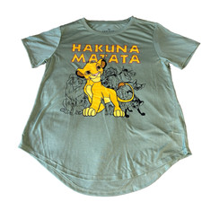 Disney Lion King Hakuna Matata Lightweight T-Shirt Juniors Sz L11-13 Olive Green