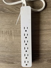 GE Pro 6-Outlet Power Strip Surge Protector, 2ft. Cord, White - Tested