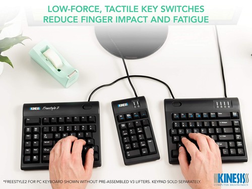 Freestyle2 USB-A Ergonomic Keyboard w/ VIP3 Lifters for PC (9" Separation) (K... - Picture 7 of 7