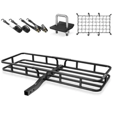 ARKSEN 53" Cargo Carrier w/Cargo Net, Ratchet Strap & Hitch Tightener