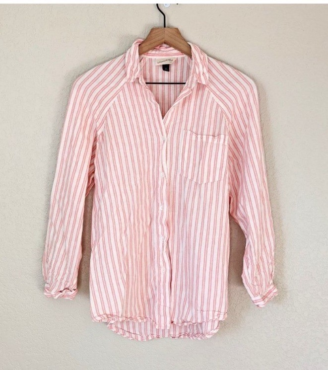 Universal thread long sleeve linen boyfriend fit … - image 3