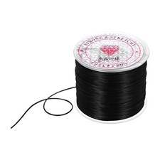 Elastic String for Bracelets, 0.8mm Stretch Bead Cord Black, 100m