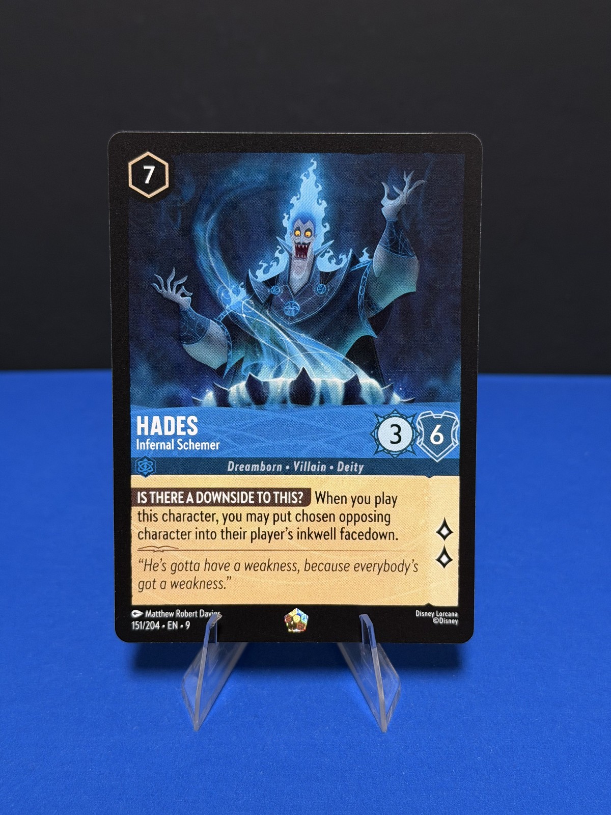 Hades Infernal Schemer 151/204 Fabled Disney Lorcana Legendary Cold Foil - NM