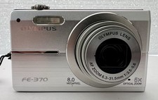 Olympus FE-370 8.0MP Digital Camera Silver 5x Zoom, 2 Batteries Charger TESTED