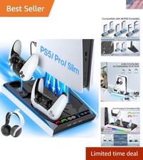 PS5/Slim/Pro Cooling Station with Auto Turbofan  3-Level Speed, PS5 Vertical...